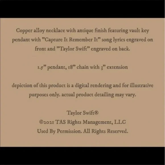 Taylor Swift Silver Key Necklace - Picture 11 of 12